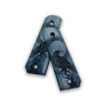 Load image into Gallery viewer, 1911 Raven Series 1911 Wooden Pistol Grips Ambi Safety Cut Blue Raven for 1911