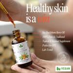 Load image into Gallery viewer, Organic Sea Buckthorn Oil 1 fl oz Cold Pressed Sea Buckthorn Berry Oil Seabuckthorn for Face Hair Body & Supplement