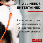 Load image into Gallery viewer, WAUDOG Rolled Leather Dog Leash 4Ft * 0.5 in for Small Medium and Large Dogs Heavy Duty Leather Puppy Leash for Outdoor Walking Running Training Strong Dog Leashes for Large Breed Dogs (Orange)