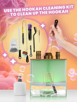 Load image into Gallery viewer, Rose Gold Hookah Set 2 Hose YADO Square Hookah To Go with Hookah Charcoal Holder Heat Management Device and Big Rose Silicone Hookah Bowl and Bag for Shisha Portable Hookah Set with Everything