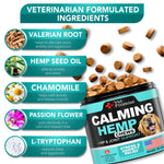 Load image into Gallery viewer, Advanced Calming Chews for Dogs Hemp Dog Calming Chews Anxiety Relief with Melatonin Stress & Separation Anxiety Sleep Aid Hip and Joint Supplement Support Made in USA 70 Treats