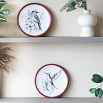 Load image into Gallery viewer, FINE LIVING 8 Inch Hummingbird Wall Art Terracotta Plates Set of 2 Decorative Wall Plates for Hanging Ceramic Clay Wall Decor for Boho Rustic Farmhouse Living Room Kitchen & Bedroom