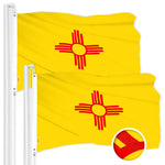 Load image into Gallery viewer, G128 2 Pack: New Mexico NM State Flag 2.5x4 Ft ToughWeave Series Embroidered 300D Polyester Embroidered Design, Indoor/Outdoor, Brass Grommets