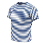 Load image into Gallery viewer, Striped TShirt Light Blue Short Sleeved Original Telnyashka Тельняшка (XL)
