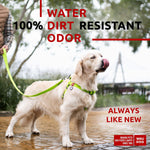 Load image into Gallery viewer, Waterproof Dog Harness Adjustable 24–35 in Metal Clasp & QR Tag Green