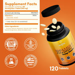 Load image into Gallery viewer, Vitamin C 500mg Orange Flavor Immune Support Supplement 120 Chewable Pills