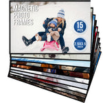 Load image into Gallery viewer, 15 Pack 2.5x3.5 inch Magnetic Picture Frames for Refrigetator Wallet Small Frame