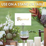 Load image into Gallery viewer, 10 Pack Gold Reserved Table Signs for Wedding Party Restaurant Double Sided Reserved Table Signs Gold Reserved Signs for Tables Gold Table Reserved Cards White Paper Reserved Table Tent Card