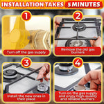 Load image into Gallery viewer, 4Pcs Portable Gas Stove Burner Replacement Surface Burner Head Replacement Stove Range Gas Stove Burners Caps Black Stove Top Burner Replacement Range Burners Tops Burner Covers for Gas Stove