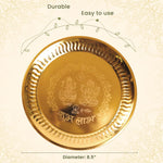 Load image into Gallery viewer, The Fine Living Co. Exquisite Gold Plated Pooja Thali Decorative Serving Plate Set of 1 for Hindu Rituals Ceremonies Puja Diwali Home Decor Festive Celebrations