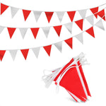 Load image into Gallery viewer, Triangle Banner Flags for Party Supplies 100ft White and Red Party Decorations Carnival Pennant Banner Flags on String