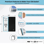 Load image into Gallery viewer, 2024 2025 Appointment Book Planner 8.5 x 11 inch Large Tabbed Dark Blue Planner