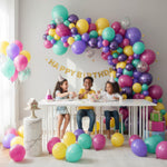 Load image into Gallery viewer, Balloon Garland Arch Kit 146 Pcs Hot Pink Metallic Purple Purple Cream Beige Yellow & Confetti Balloons for Baby Shower Birthday Gender Reveal Wedding Party DIY Kit