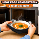 Load image into Gallery viewer, 4 Piece Microwave Bowl Holder Set – 7.5 x7.5 Microwave Bowl Holders for Hot Food Black and White Checkered Fabric for Safe & Easy Handling – Machine Washable