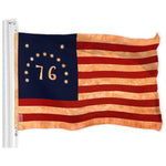 Load image into Gallery viewer, G128 Combo Pack: American USA TeaStained Flag 3x5 Ft & Bennington 76 TeaStained Flag 3x5 Ft Both LiteWeave Pro Series Printed 300D Polyester, Brass Grommets
