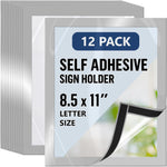 Load image into Gallery viewer, 12 Pack Magnetic Sign Holder 8.5 x 11 inch with Adhesive Back Silver Magnetics Poster Frame Magnetic Paper Holder Reusable Adhesive Frames Magnet Frame for Wall Windows Magnet Document Holders