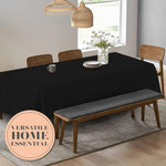 Load image into Gallery viewer, 2 Pack Black Tablecloth 90x132 in Table Cover for 6 Ft Rectangle Table Polyester