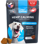Load image into Gallery viewer, Dog Calming with Melatonin Chamomile Extract Valerian Root Travel Pack 70 Chews Anxiety Support Chews for Vet Visits Grooming Nail Trimming Storms