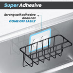 Load image into Gallery viewer, Adhesive Kitchen Sink Sponge Holder Dish Cloth Hanger Soap Holder 2 in 1 Kitchen Sink Caddy 304 Stainless Steel Rust Proof Water Proof No Drilling (Black)