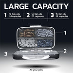 Load image into Gallery viewer, Travel Pill Organizer Airtight Medicine Case for Traveling Grey Plastic Holder