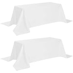 Load image into Gallery viewer, 2 Pack Classic White Tablecloth 90x132 in Table Cover for 6 Ft Rectangle Tables