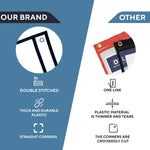 Load image into Gallery viewer, 10 Pack Horizontal Job Ticket Holders 8.5x11 in 3 Hole Black Dry Erase Clear