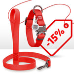 Load image into Gallery viewer, Waterproof Dog Collar Adjustable All Sizes Metal Clasp & QR Tag Red