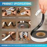 Load image into Gallery viewer, Magnetic Dry Erase Tape 50 Ft x 1 Inch White Magnetic Strip Blank Magnets to Write On Dry Erase Strips Magnet Tape Roll Custom Writable Flexible Tape for Whiteboards Shelves Bus Seats Lockers