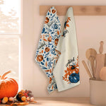 Load image into Gallery viewer, Set of 2 Thankful & Grateful Printed Dish Towels Hand Towels Boho Tea Towels Multifunctional Stylish Absorbent Quick Dry Soft 18 x28 100% Cotton Blue & Orange