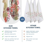 Load image into Gallery viewer, 100% Cotton Kitchen Towels 2 Pack 18 x 28 inch Christmas Flower Printed Dish Towels Hand Towels Boho Tea Towels Multifunctional Stylish Absorbent Quick Dry Soft