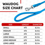 Load image into Gallery viewer, WAUDOG Rolled Leather Dog Leash 4Ft * 0.4 in for Small Medium and Large Dogs Heavy Duty Leather Puppy Leash for Outdoor Walking Running Training Strong Dog Leashes for Large Breed Dogs (Blue)