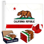 Load image into Gallery viewer, California CA State Flag 2x3FT 5Pack Doublesided Embroidered Polyester By G128