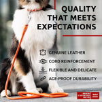 Load image into Gallery viewer, WAUDOG Rolled Leather Dog Leash 4Ft * 0.5 in for Small Medium and Large Dogs Heavy Duty Leather Puppy Leash for Outdoor Walking Running Training Strong Dog Leashes for Large Breed Dogs (Orange)