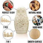Load image into Gallery viewer, Blank Russian Nesting Dolls to Paint Set 7 pcs Wooden Crafts to Paint Your Own