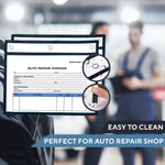 Load image into Gallery viewer, 10 Pack Horizontal Job Ticket Holders 8.5x11 in 3 Hole Black Dry Erase Clear