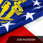 Load image into Gallery viewer, G128 3 Pack: Georgia GA State Flag 4x6 Ft ToughWeave Series Embroidered 300D Polyester Embroidered Design, Indoor/Outdoor, Brass Grommets