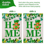 Load image into Gallery viewer, G128 Combo Pack: Garden Flag Stand Black 36 in x 16 in & Garden Flag Home St. Patrick's Day Decoration Gnome with Green Heart 12x18 DoubleSided Blockout Fabric