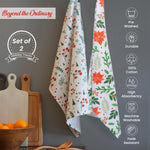 Load image into Gallery viewer, 100% Cotton Kitchen Towels 2 Pack 18 x 28 inch Christmas Flower Printed Dish Towels Hand Towels Boho Tea Towels Multifunctional Stylish Absorbent Quick Dry Soft