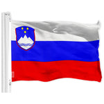 Load image into Gallery viewer, G128 Combo Pack: American USA Flag 3x5 Ft & Slovenia Flag 3x5 Ft, Both Printed 150D Polyester, Indoor/Outdoor, Brass Grommets