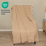 Load image into Gallery viewer, The Fine Living Co. 100% Cotton Waffle Weave Throw Blanket Lightweight Soft and Breathable Throw Blanket for All Season Skin Friendly Blanket for Couch Bed Sofa 50”x60” inches Sand