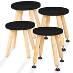 Load image into Gallery viewer, Wooden Step Stool for Kids and Toddlers Set of 4 Black Extendable Legs Kids Chair Sensory Table Stool Children's Round Sitting Stool with Leveling Feet and Anti Slip Pads