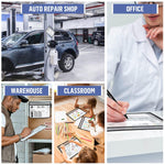 Load image into Gallery viewer, 10 Pack Horizontal Job Ticket Holders 8.5x11 in 3 Hole Black Dry Erase Clear