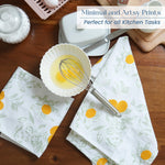Load image into Gallery viewer, The Fine Living Co. 100% Cotton Kitchen Towels Set of 2 18 x 28 inches Lemon Printed Dish Towels Hand Towels Boho Tea Towels Multifunctional Stylish Absorbent Quick Dry Soft