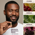 Load image into Gallery viewer, Melanin Rich Multivitamin for Men Daily Multivitamins 60 Capsules with B Complex Vitamins Vitamin D Zinc Saw Palmetto & Antioxidants 2 a Day 60 Capsules