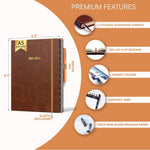 Load image into Gallery viewer, 2025 2026 HARDCOVER Leather Planner Weekly & Monthly 6.5 * 8.5 Inches Academic Planner Business Personal or Student Pen Holder Thick Paper July 2025 June 2026 (Dark Brown)