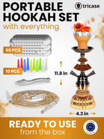 Load image into Gallery viewer, Gold Hookah set with everything Hookah Set 2 Hose Hookah – LilOne