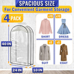 Load image into Gallery viewer, 4 Pcs Clear Garment Bags for Hanging Clothes – Dust Proof Suit Bags for Closet Storage (40 x24 x10 ) with Zipper Sides – Designed for Travel & Organization Protects Clothes & Keeps Them Ready to Wear