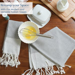 Load image into Gallery viewer, The Fine Living Co. Turkish Hand Towels Set of 2 100% Cotton Kitchen and Bathroom Hand Towels Decorative Hand Towels for Bath Guest Face Hair Tea Dishcloth 40”x18” (Gray)