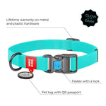 Load image into Gallery viewer, Waterproof Dog Collar 14-22 inch Neck x 0.5 inch Wide Plastic Buckle Glowing Heavy Duty Adjustable Durable Dog Collars for Small Medium Large Dogs Red Blue Pink Mint Green Dog Collar Safety Plus (14 1 2 22 Neck Glowing)