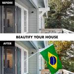 Load image into Gallery viewer, 6 Ft Tangle Free Spinning Flagpole White Brazil 3x5 ft Brass Grommets Printed